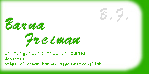 barna freiman business card